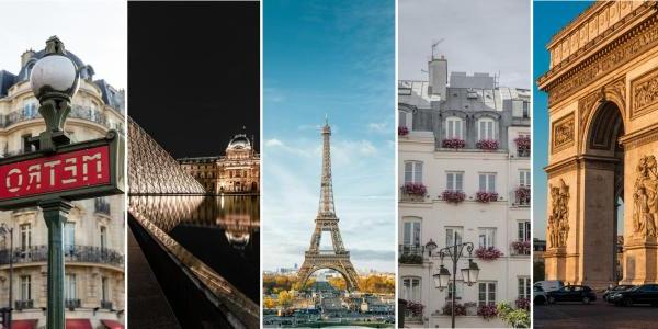 collage of Paris landmarks