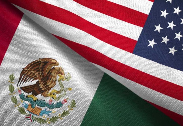 United States and Mexico flags