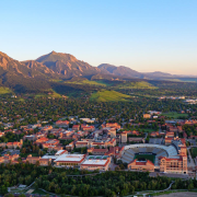 CU Boulder campus and Flatirons