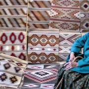 Mae Morgan, a Navajo weaver, is one of several weavers who produces rugs for an auction that raises funds for the Museum of Natural History at CU-Boulder. Photo courtesy of Harry Jackson Clark Sr.