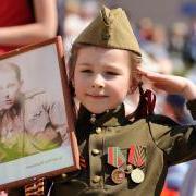 Child in the Red Army uniforms