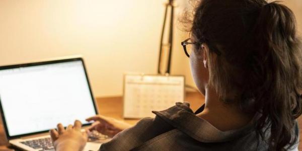 Person studying on a laptop