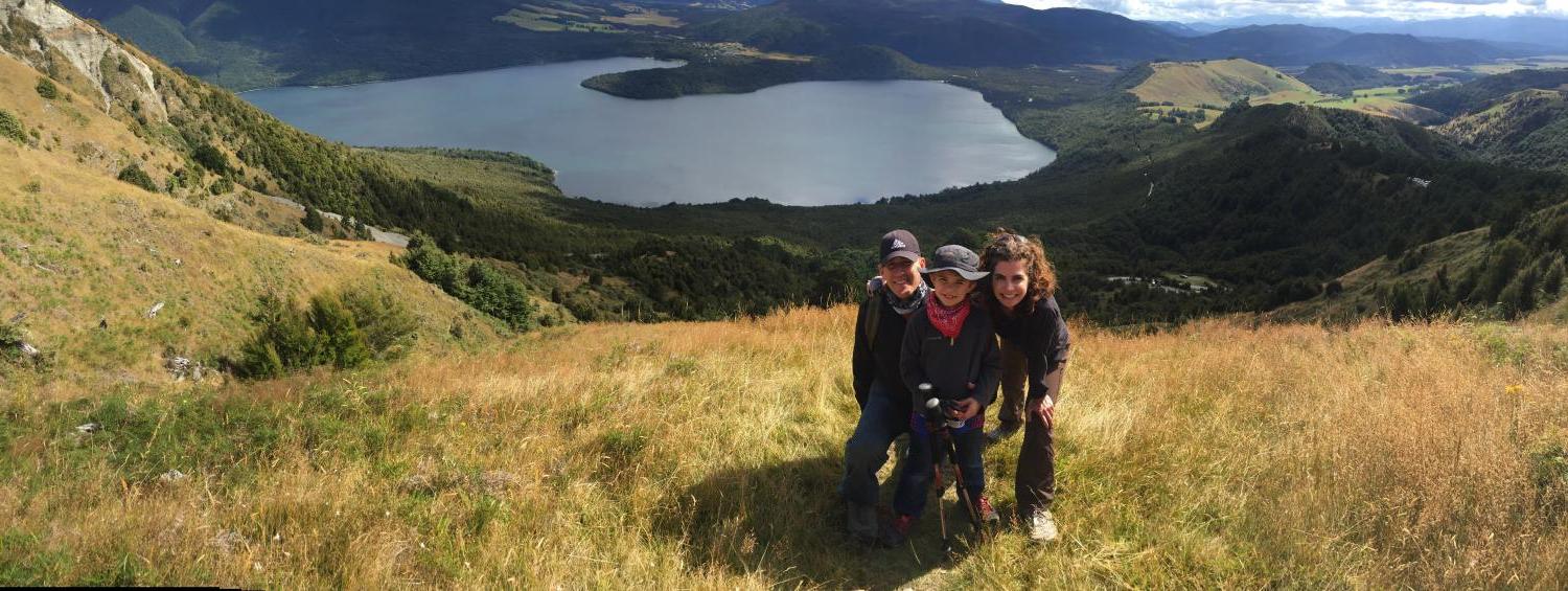 Amy Javernick-Will with family on a hike