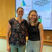 Brooke Marten and Prof. Sherri Cook following her successful thesis defense July 1.