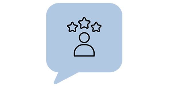 Person icon with stars