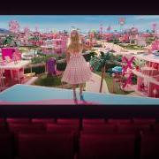 Clip of Barbie movie playing in a theater