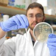 Christian Meyer holds up a pipette