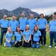 Team GHOST in front of the Boulder flatirons