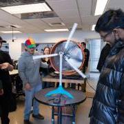 CU Wind Team testing their wind turbine